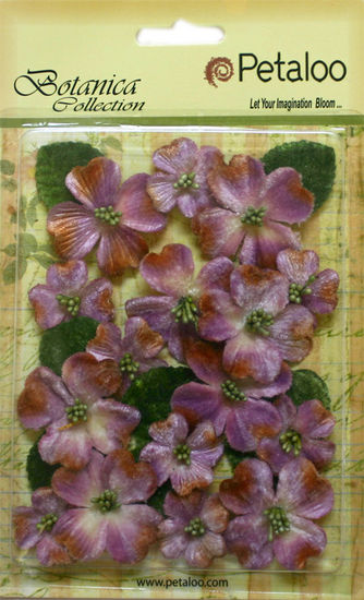 Petaloo Vintage Velvet Flowers Lavender - Paper Roses Scrapbooking