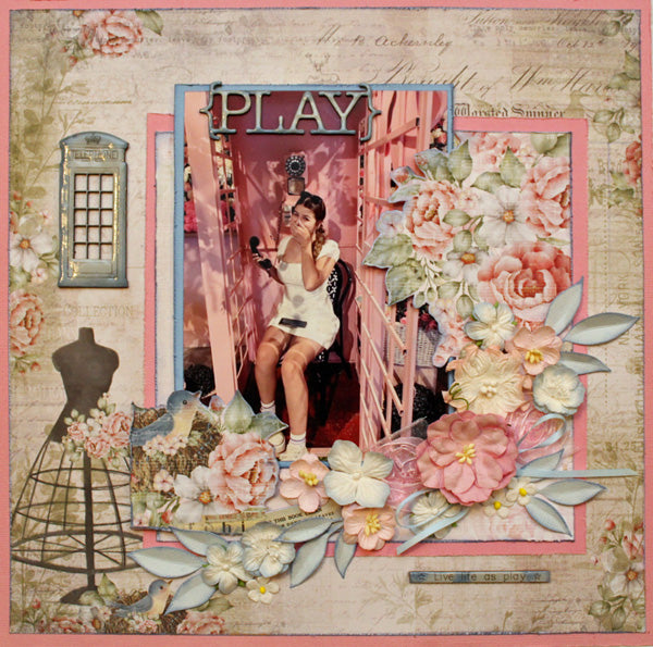 Live Life as Play - single page - Paper Roses Scrapbooking