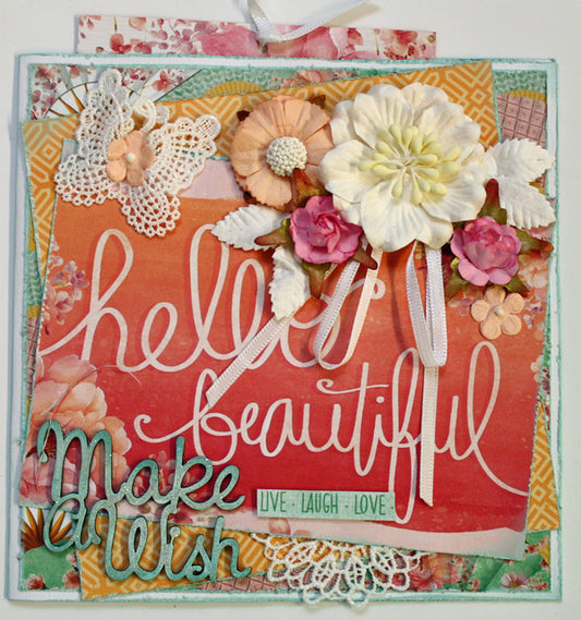Hello Beautiful - set of two cards. - Paper Roses Scrapbooking