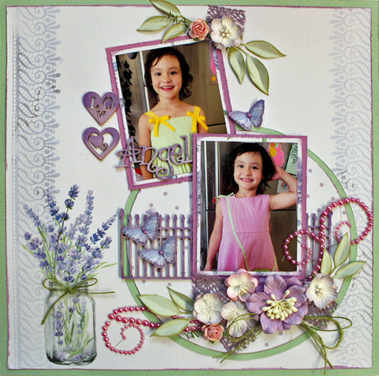 Lavender Angel - single page - Paper Roses Scrapbooking