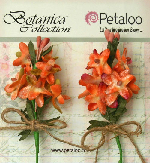 Petaloo Velvet Lilacs Apricots - Paper Roses Scrapbooking